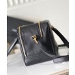 Borsone YSL Saint Laurent Lyia con cassandre e impunture trapuntate a rombi nere