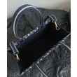 Christian Dior Borsa tote media Dior Book Blu scuro Ricami Dior Oblique e pelle di vitello