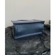 Christian Dior Borsa tote media Dior Book Blu scuro Ricami Dior Oblique e pelle di vitello