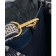 Christian Dior Borsa tote media Dior Book Blu scuro Ricami Dior Oblique e pelle di vitello