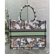 Christian Dior Replica Perfetta tote media Dior Book Crema Ricamata con motivo Toile de Jouy Mexico bianco multicolor