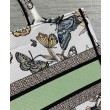 Christian Dior Replica Perfetta tote media Dior Book Crema Ricamata con motivo Toile de Jouy Mexico bianco multicolor