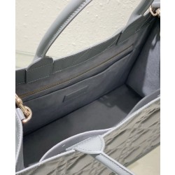 Christian Dior Borsa tote media Dior Book Grigia Motivo Macrocannage