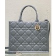 Christian Dior Borsa tote media Dior Book Grigia Motivo Macrocannage