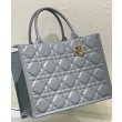 Christian Dior Borsa tote media Dior Book Grigia Motivo Macrocannage