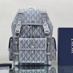 Replica Perfette Dior Hit the Road Qualità superiore replica Zaino da uomo CD Diamond Canvas Grigio imitazioni