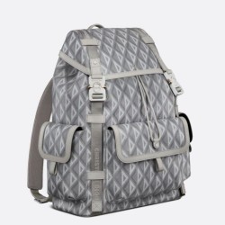 Replica Perfette Dior Hit the Road Qualità superiore replica Zaino da uomo CD Diamond Canvas Grigio imitazioni