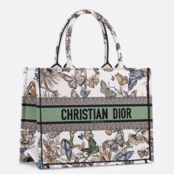 Replica Perfette Borse  Alta Qualità tote Dior Medium Book Toile de Jouy Mexico Ricamo Bianco imitazioni