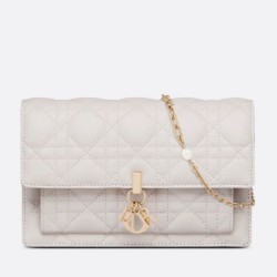 Replica Perfette Pochette Dior Lady Dior con catena Cannage bianca imitazioni