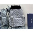 Dior Hit the Road Qualità superiore replica Zaino da uomo CD Diamond Canvas Grigio