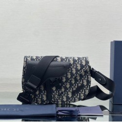 Replica Perfette Custodia da uomo Dior Saddle Dior Oblique Jacquard nera imitazioni