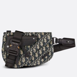 Custodia da uomo Dior Saddle Dior Oblique Jacquard nera