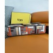 Fendi Baguette Borsa Media Motivo FF Ricamato Multicolor 8BR600 Caffè