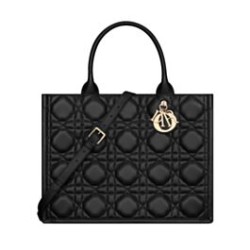 Replica Perfette Christian Dior Borsa tote media Dior Book Nera Motivo Macrocannage imitazioni