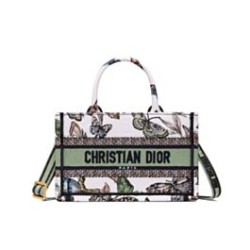 Replica Perfette Christian Dior Mini Dior Book Tote Bag Blu con cinturino ricamato con motivo Toile de Jouy Mexico imitazioni