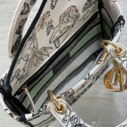 Borse Firmate Replica Christian Dior Medium Lady D-Lite Crema con motivo Toile de Jouy Mexico bianco multicolor qualità specchio Replica Perfette Borse Firmate Christian Dior Medium Lady D-Lite Crema con motivo Toile de Jouy Mexico bianco multicolor imitazioni