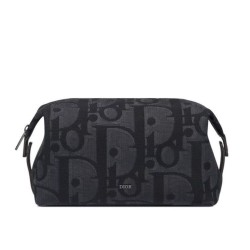 Replica Perfette  Perfetta da toilette Christian Dior Nero Maxi Dior Oblique jacquard Ottone con finitura rutenio Firma Dior imitazioni