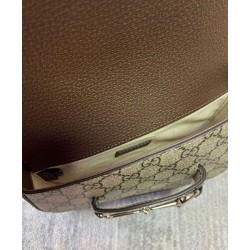 Borse Firmate Replica a tracolla mini Gucci Horsebit 1955 774209 Caffè