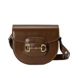 Replica Perfette Imitazione Borsa mini arrotondata Gucci Horsebit 1955 760191 Caffè imitazioni