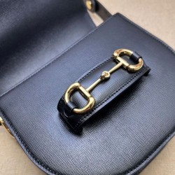 Borsa mini arrotondata Gucci Horsebit 1955 760191 Nera Replica qualità specchio Replica Perfette Borsa mini arrotondata Gucci Horsebit 1955 760191 Nera imitazioni
