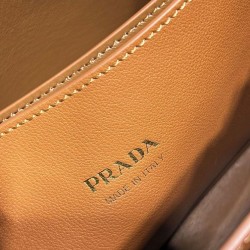 Borse Firmate Replica tote piccola Prada con cintura 1BA418 Caffè qualità specchio Replica Perfette Borse Firmate tote piccola Prada con cintura 1BA418 Caffè imitazioni
