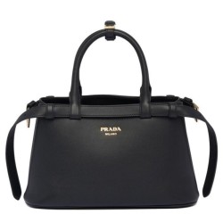 Replica Perfette Borsa tote piccola Prada con cintura 1BA418 nera imitazioni