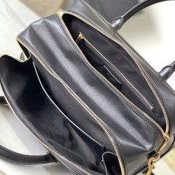 Replica Perfette Borsone YSL Saint Laurent Lyia con cassandre e impunture trapuntate a rombi nere imitazioni