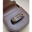 Imitazione Borsa mini arrotondata Gucci Horsebit 1955 760191 Caffè