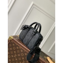 LV Nano Porte Documents Voyage Borsa da uomo M82770 Monogram Eclipse