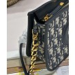 Mini borsa hobo Christian Dior CD Signature Blu scuro