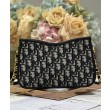 Mini borsa hobo Christian Dior CD Signature Blu scuro