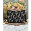 Mini borsa hobo Christian Dior CD Signature Blu scuro