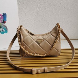 Prada Riedizione 1995 Mini Borsa Chaine Re-Nylon Beige