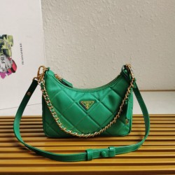Prada Riedizione 1995 Mini Borsa Chaine Re-Nylon Verde