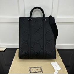 Replica Perfette Dettagli perfetti Borse Firmate  da uomo media Gucci Jumbo GG con cinturino 760233 Nera imitazioni