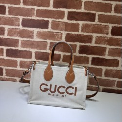 Replica Perfette Dettagli perfetti Borsa tote mini Gucci con stampa Gucci 772144 Marrone imitazioni