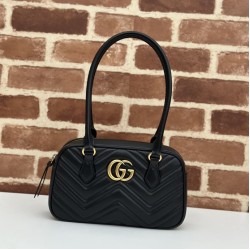 Replica Perfette Borsa piccola con manico superiore Gucci GG Marmont 795199 Nera imitazioni