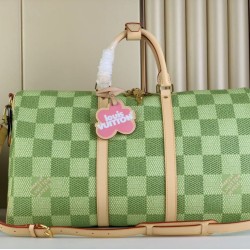 Replica Perfette Borsa da uomo Louis Vuitton Keepall Bandouliere 50 N40667 Tela rivestita Damier Golf imitazioni