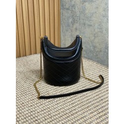 Borse Firmate Replica a secchiello YSL Saint Laurent Gaby con patta superiore nera