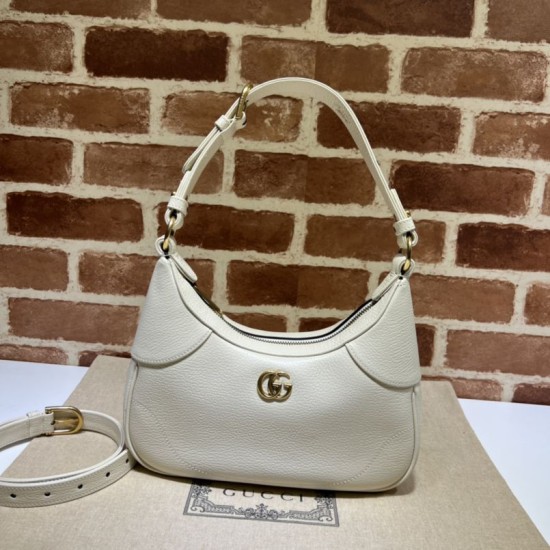 Borsa a tracolla piccola a forma di mezzaluna Gucci Aphrodite 731817 Bianca