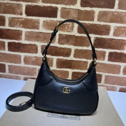 Borsa a tracolla piccola a forma di mezzaluna Gucci Aphrodite 731817 Nera