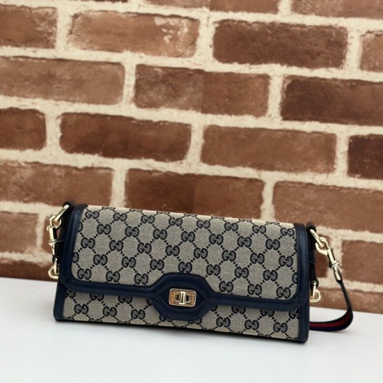 Borsa a tracolla piccola Gucci Luce 786027 Blu