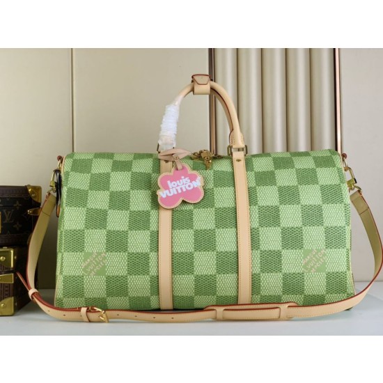 Borsa da uomo LV Keepall Bandouliere 50 N40667 Tela rivestita Damier Golf