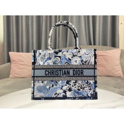 Borse Imitazioni Dior Media Book Tote Zodiac Fantastico Ricamo Blu