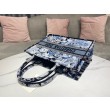 Borse Imitazioni Dior Media Book Tote Zodiac Fantastico Ricamo Blu