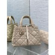 Borsa Replica 1:1 Dior Toujours Media In Vitello Macrocannage Beige