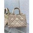 Borsa Replica 1:1 Dior Toujours Media In Vitello Macrocannage Beige