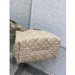 Borsa Replica 1:1 Dior Toujours Media In Vitello Macrocannage Beige