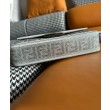 Borse Imitazioni Fendi Baguette Media Borchie Sfaccettate motivo FF 8BR600 Argento