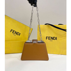 Borsa Fendi Fendi Peekaboo Cut Petite Media Bianca